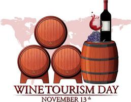 Plakatvorlage für den Tag des Weintourismus vektor