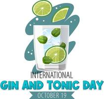 internationell gin och tonic dag banner design vektor