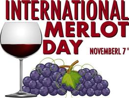 internationella merlot dag baner design vektor