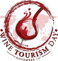 Plakatvorlage für den Tag des Weintourismus vektor