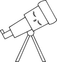 linjeritning tecknad teleskop vektor