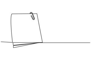 Vektor-Illustration einer Büroklammer mit durchgehender Linie vektor