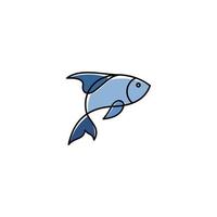fisk logotyp vektor ikon linje illustration