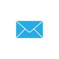 eps10 blauer Vektor E-Mail abstraktes solides Symbol isoliert auf weißem Hintergrund. Briefumschlagsymbol in einem einfachen, flachen, trendigen, modernen Stil für Ihr Website-Design, Logo und mobile Anwendung