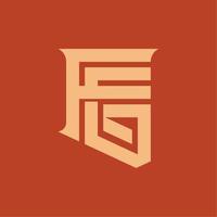 kreativ modern elegant monogram brev första fg logotyp ikon vektor