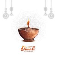 Lycklig diwali Semester bakgrund för ljus festival design vektor