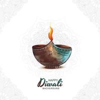 Lycklig diwali Semester bakgrund för ljus festival design vektor