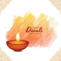 indisches religiöses fest diwali lampen kartenhintergrund vektor