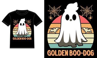 gyllene retriever halloween boo-hund gåva t-shirt vektor