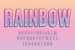 dekorative Regenbogenschrift und Alphabetvektor vektor