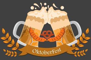 oktoberfest firande med öl, korv och kaka i Tyskland vektor