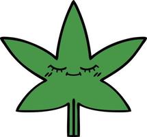 niedliches Cartoon-Marihuana-Blatt vektor