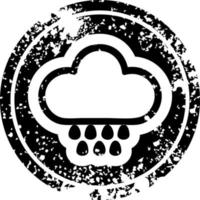 regn moln nödställda ikon vektor