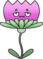 Farbverlauf schattierte Cartoon-Blume vektor