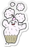 Aufkleber eines Cartoon-Cupcake-Monsters vektor