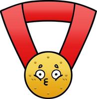 Farbverlauf schattierte Cartoon-Goldmedaille vektor