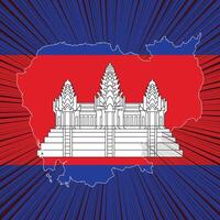 kambodscha unabhängigkeitstag kartenentwurf vektor