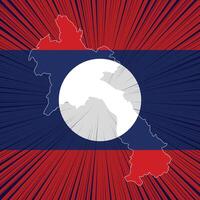 Laos Nationalfeiertag Kartendesign vektor