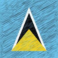 St. Lucia Unabhängigkeitstag 22. Februar, quadratisches Flaggendesign vektor