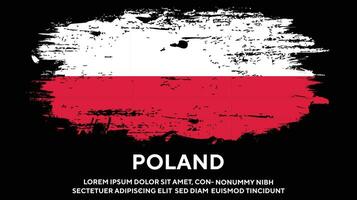 Grunge-Textur Polen bunter Flaggendesignvektor vektor