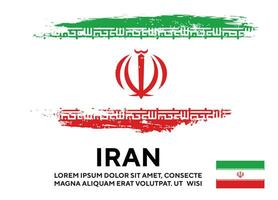 grunge textur urblekt iran färgrik flagga design vektor