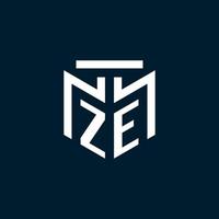 ze monogram första logotyp med abstrakt geometrisk stil design vektor