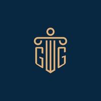 gg-Initiale für Anwaltskanzleilogo, Anwaltslogo mit Säule vektor