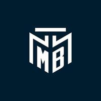 mb monogram första logotyp med abstrakt geometrisk stil design vektor