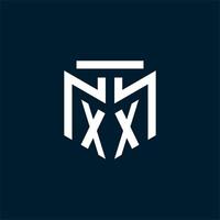 xx monogram första logotyp med abstrakt geometrisk stil design vektor