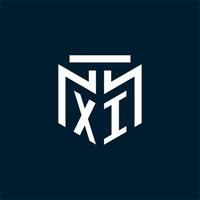 xi monogram första logotyp med abstrakt geometrisk stil design vektor