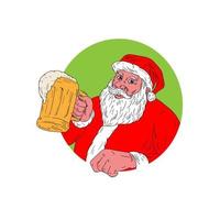 weihnachtsmann trinkt bier zeichnung vektor