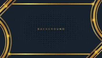 Farbverlauf schwarzer Social-Media-Banner-Hintergrund mit goldenem Rahmen vektor