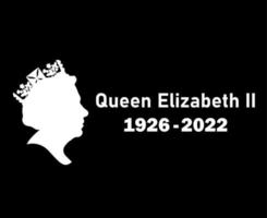 elizabeth queen 1926 2022 weißes gesicht porträt königin britisch vereinigtes königreich national europa land vektor illustration abstraktes design mit schwarzem hintergrund