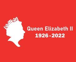 elizabeth queen 1926 2022 weißes gesicht porträt britisch vereinigtes königreich national europa land vektor illustration abstraktes design mit rotem hintergrund