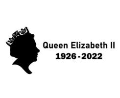Elizabeth drottning 1926 2022 svart ansikte porträtt brittiskt förenad rike nationell Europa Land vektor illustration abstrakt design