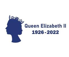 elizabeth queen 1926 2022 blaues gesicht porträt britisch vereinigtes königreich national europa land vektor illustration abstraktes design