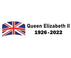 queen elizabeth 1926 2022 blau und britisch vereinigtes königreich emblem nationales europa flaggenvektorillustration abstraktes gestaltungselement vektor