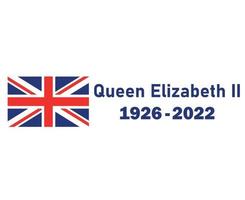 queen elizabeth 1926 2022 blau und britisch vereinigtes königreich flagge national europa emblem symbol symbol vektor illustration abstraktes design element
