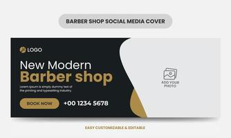 modern barberare affär social media omslag Foto mall skönhet salong webb baner mall vektor