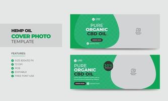 hampa eller cbd produkt social media omslag Foto design. modern cannabis sativa produkt försäljning företag befordran webb baner mall vektor