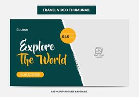 Video-Thumbnail und Web-Banner für Reisebüros. Video-Thumbnail für soziale Medien des Tourismusmarketing-Service vektor