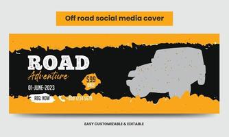 Offroad-Abenteuer-Social-Media-Titelbild vektor