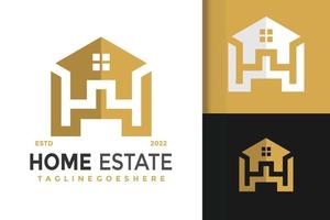 h Home Real Estate Logo-Design, Markenidentitäts-Logos-Vektor, modernes Logo, Logo-Designs-Vektor-Illustrationsvorlage vektor