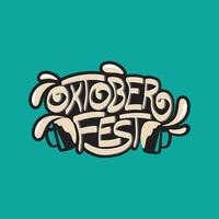 oktoberfest fest inbjudan kort handskriven typografi för öl oktober festival firande i Tyskland. folk bavarian festlig. vektor