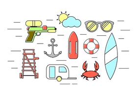 Vector Set von Sommer Icons