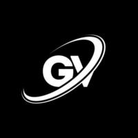 gv gv-Buchstaben-Logo-Design. Anfangsbuchstabe gv verknüpfter Kreis Monogramm-Logo in Großbuchstaben rot und blau. gv-Logo, gv-Design. gv, gv vektor