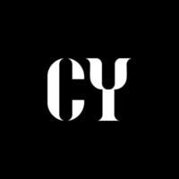 cy c y brev logotyp design. första brev cy versal monogram logotyp vit Färg. cy logotyp, c y design. cy, c y vektor