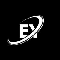 ey ey-Buchstaben-Logo-Design. Anfangsbuchstabe ey verknüpfter Kreis Monogramm-Logo in Großbuchstaben rot und blau. Ey-Logo, Ey-Design. ey, ey vektor