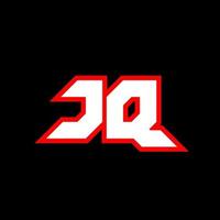 jq-Logo-Design, anfängliches jq-Buchstabendesign im Sci-Fi-Stil. jq-Logo für Spiel, Sport, Technologie, Digital, Community oder Business. jq sport moderne kursive alphabetschrift. Typografie Schriftarten im urbanen Stil. vektor