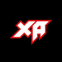 xa logotyp design, första xa brev design med sci-fi stil. xa logotyp för spel, esport, teknologi, digital, gemenskap eller företag. x en sport modern kursiv alfabet font. typografi urban stil teckensnitt. vektor